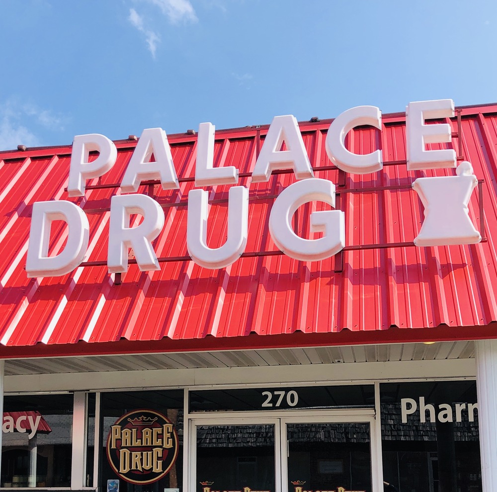 Commercial Soft Washing and Pressure Washing at Palace Drug Store in Mammoth Spring, Arkansas. 